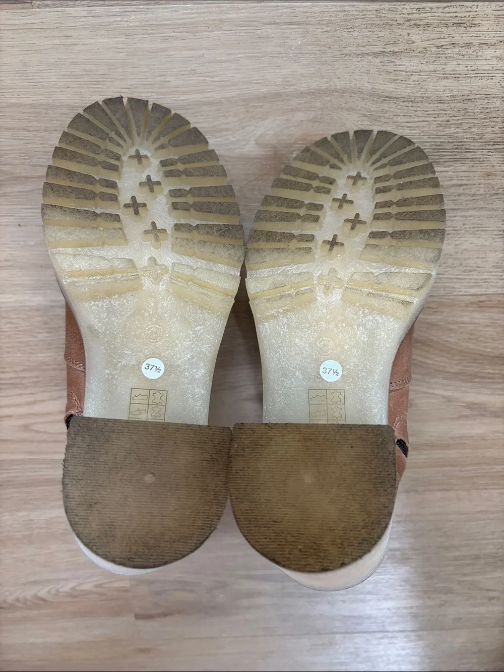 Free People Tan Suede Block Heel Ankle Boots